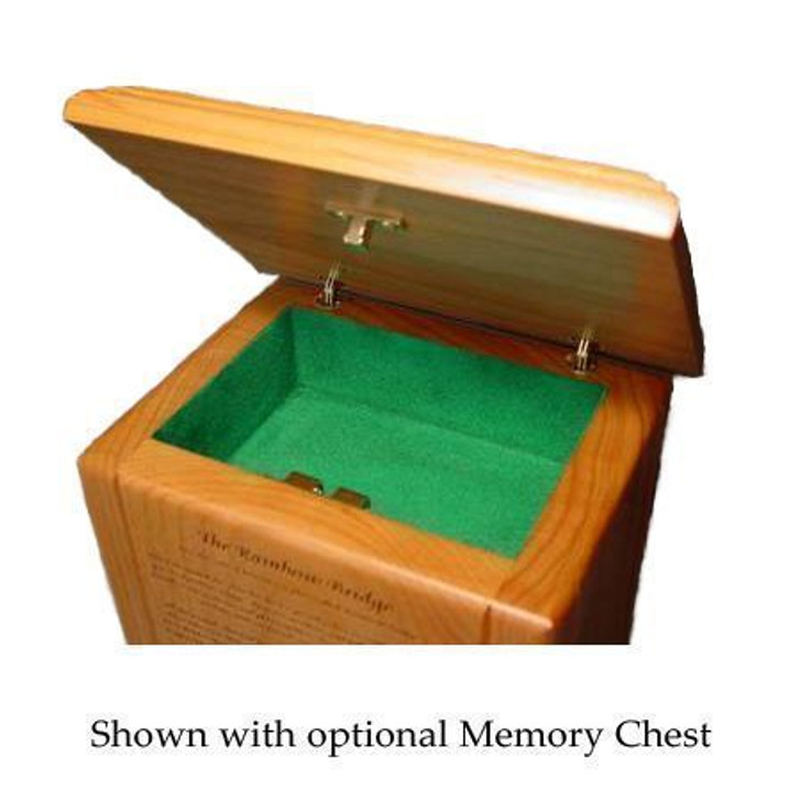 Rectangle Photo Insert Engraved Wood Cremation Urn