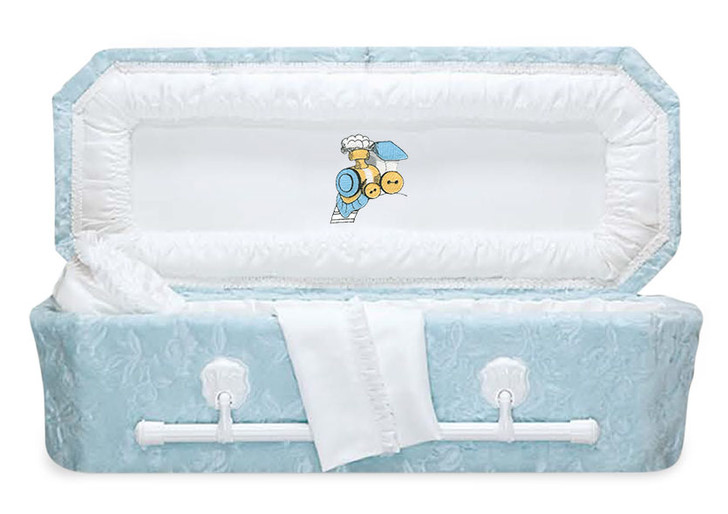 24 Inch Blue Plush Child Casket