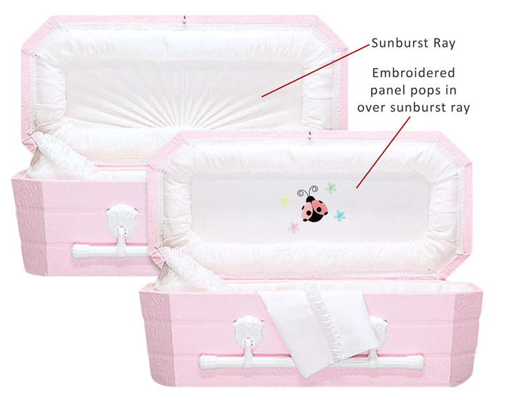 30 Inch Pink Faux Lambskin Child Casket