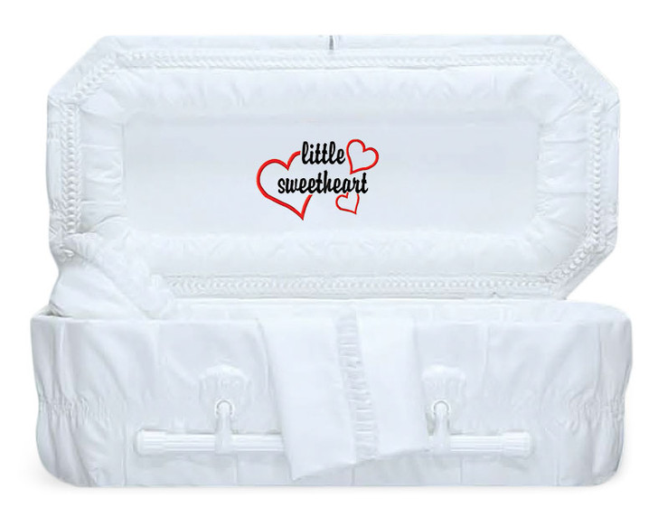 36 Inch White Crepe Child Casket