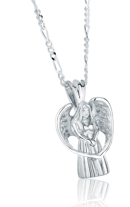 Angel Sterling Silver Cremation Jewelry Pendant Necklace
