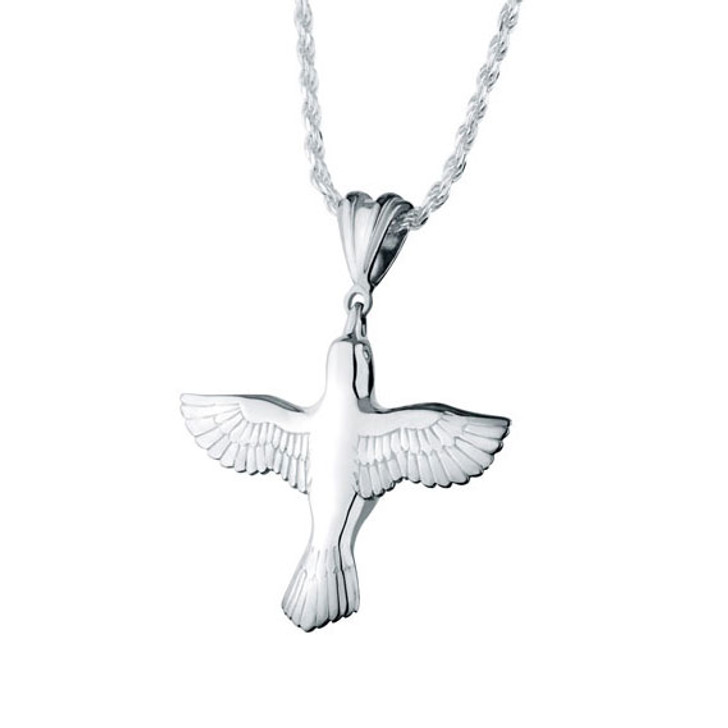 Cubic Zirconia & Silver Peace Dove Necklace, 18 inches | Mardel | 4058194