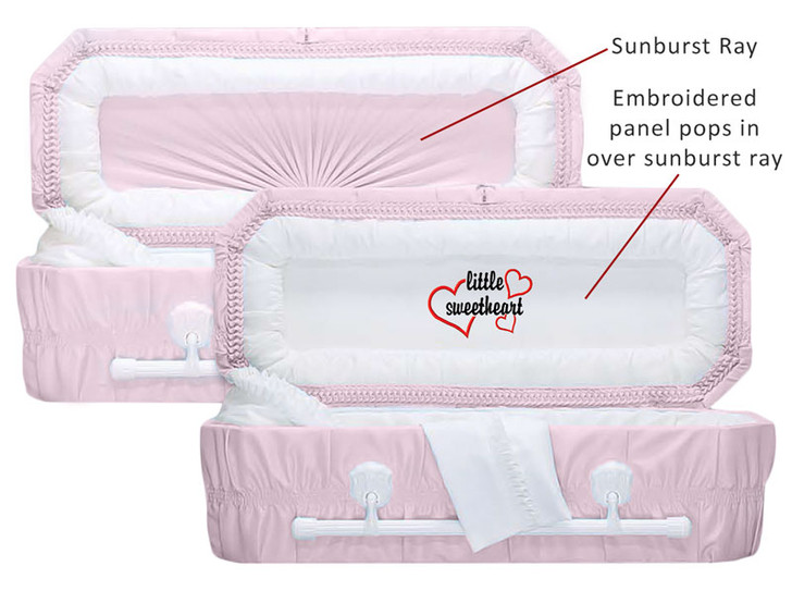 54 Inch Pink Crepe Child Casket