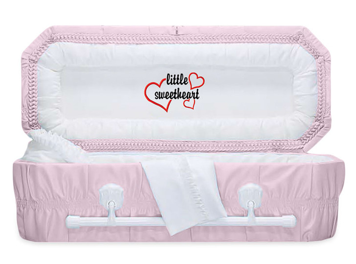 54 Inch Pink Crepe Child Casket