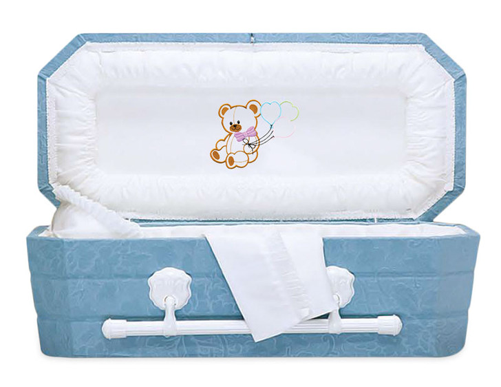 66 Inch Blue Faux Lambskin Child Casket