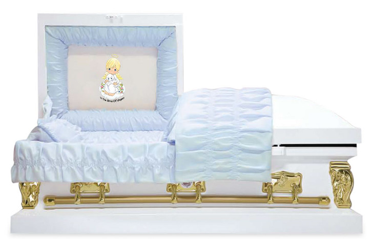66 Inch Blue Precious Moments 20 Guage Steel Boy Child Casket