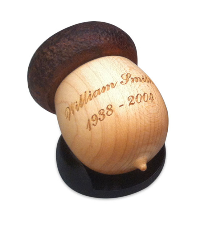 Acorn Hand-Turned Maple and Walnut Wood Keepsake Cremation Urn