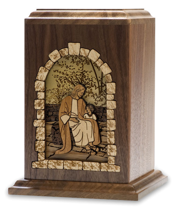 All God's Children - Wood Infant Cremation Urn - Engravable