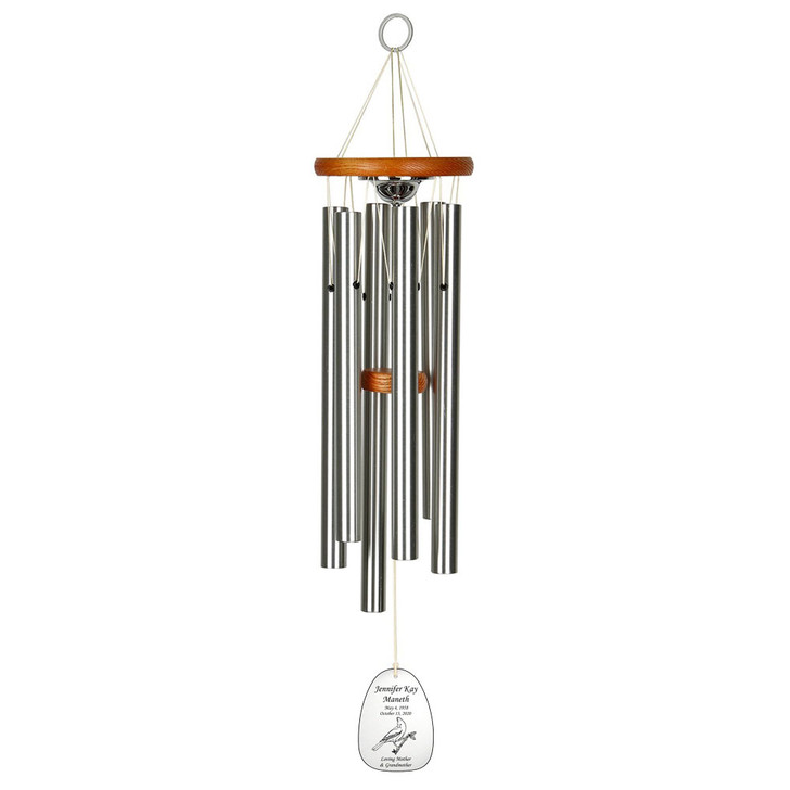 Cardinal Memorial Wind Chime Cremation Urn with Engraving - Amazing Grace