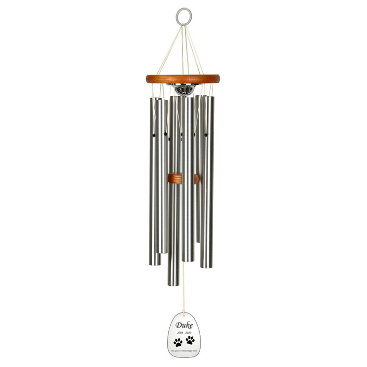 Cat Paw Prints Memorial Wind Chime Cremation Urn with Engraving - Amazing Grace