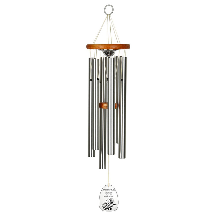 Roses Memorial Wind Chime Cremation Urn with Engraving - Amazing Grace
