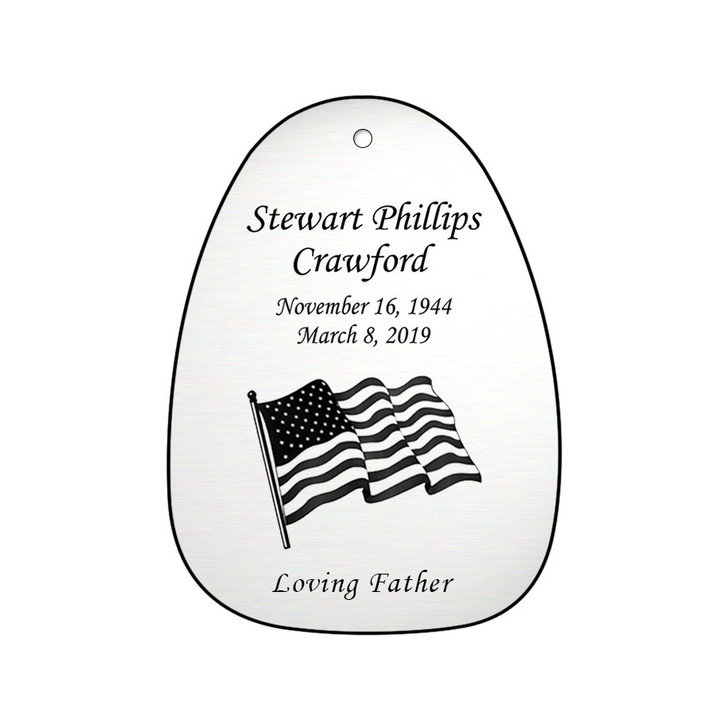 American Flag Memorial Wind Chime Cremation Urn with Engraving