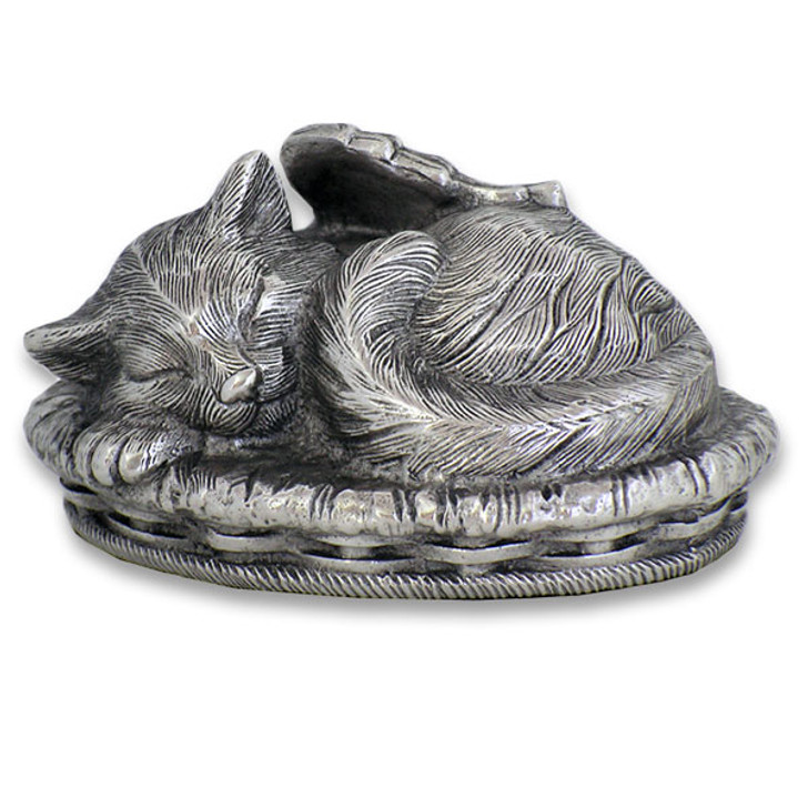 Custom Cat Urn With Sleeping Cat Figurine Cover Brass Finish -  Canada