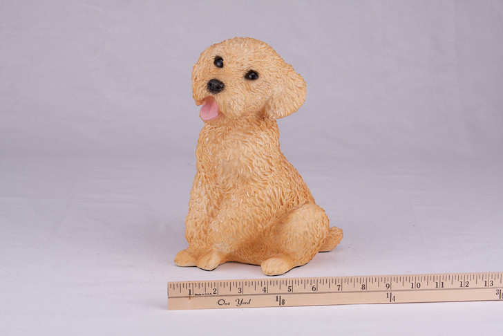 Apricot Miniature Poodle Hollow Figurine Dog Urn - 2764