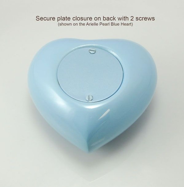 Arielle Sky Blue Heart Keepsake Cremation Urn - Engravable