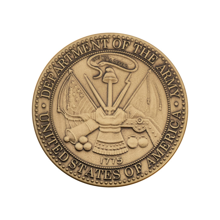 Army Medallion Bronze Snap Top Cremation Urn