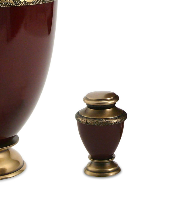 Artisan Auburn Brass Keepsake Cremation Urn