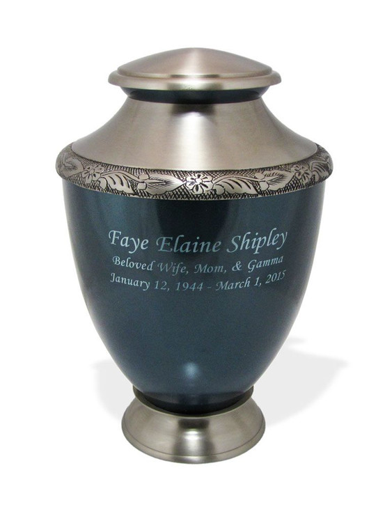 Artisan Indigo Brass Cremation Urn