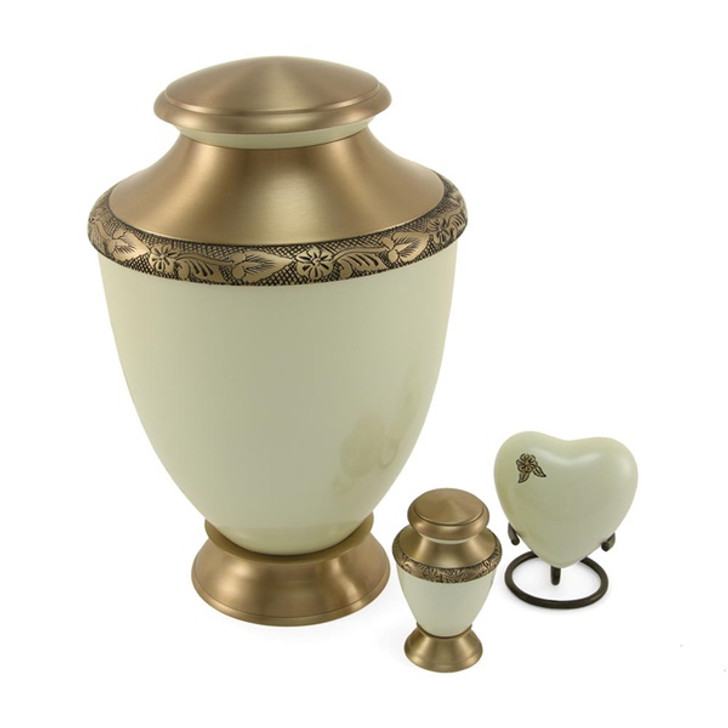 Artisan Pearl Brass Keepsake Cremation Urn