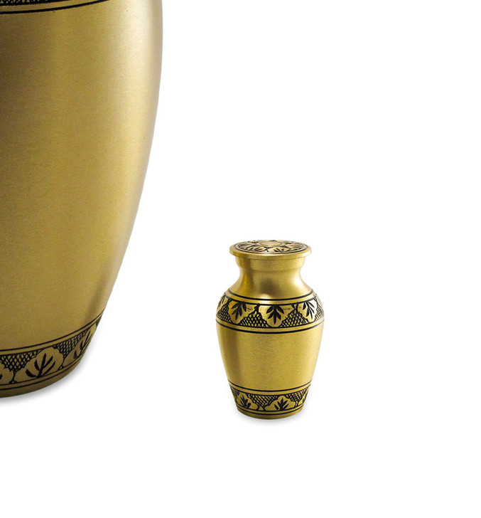 Athena Bronze Brass Keepsake Cremation Urn - Engravable