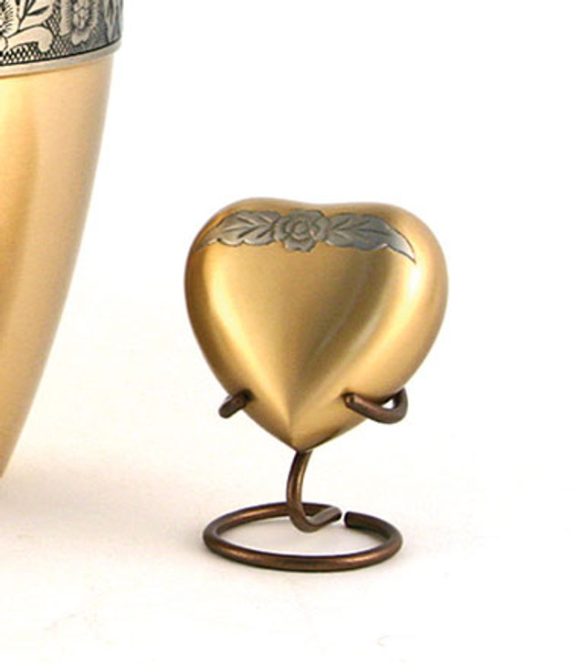 Avalon Bronze Brass Heart Keepsake Cremation Urn - Engravable