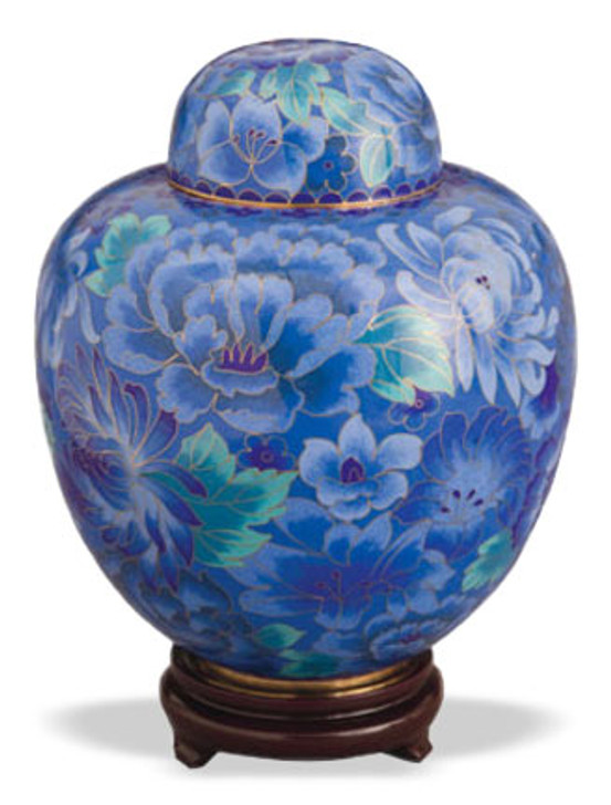 Azure Blue Keepsake Medium Cloisonne Cremation Urn