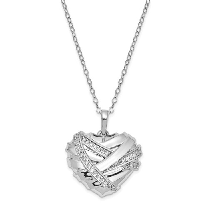 Bandaged Heart Sterling Silver Cremation Jewelry Pendant