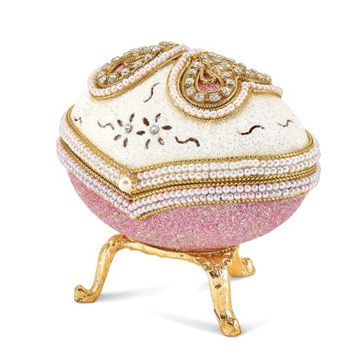 Bejeweled Authentic Goose Egg Crystal Butterfly Music Keepsake Box
