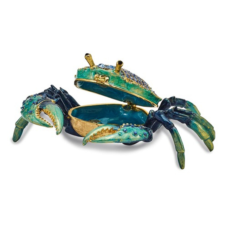 Bejeweled Blue Crab Keepsake Box