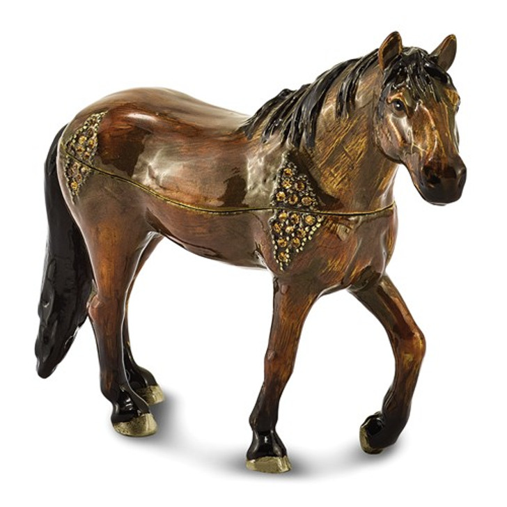 Bejeweled Brown Horse Keepsake Box