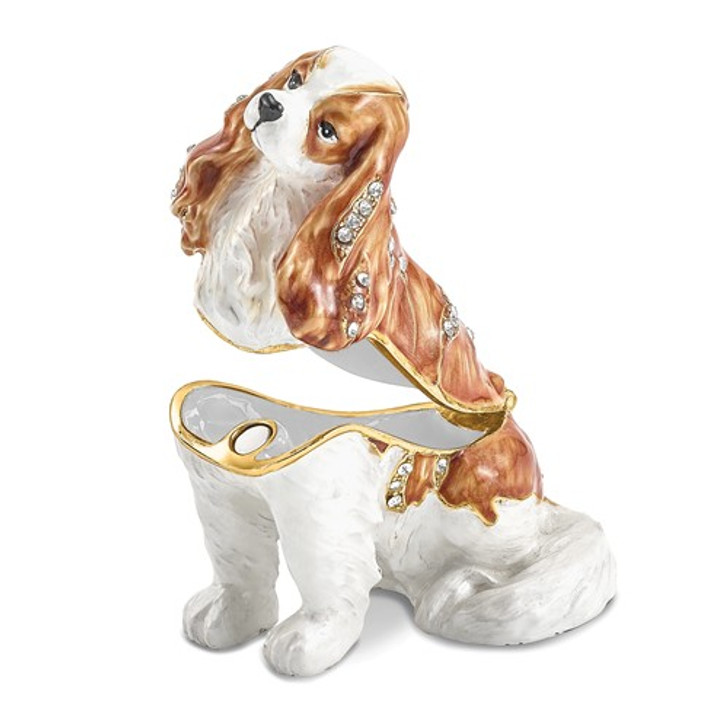 Bejeweled Cavalier King Charles Spaniel Keepsake Box