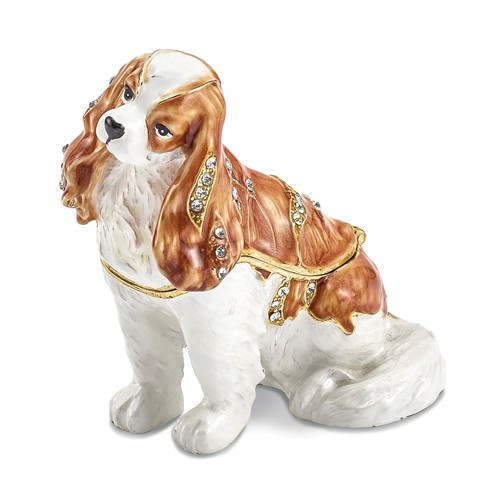 Bejeweled Cavalier King Charles Spaniel Keepsake Box