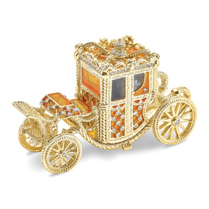 Bejeweled Golden Carriage Keepsake Box