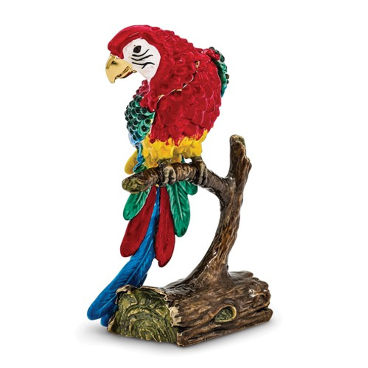 Bejeweled Goldnose Parrot Keepsake Box