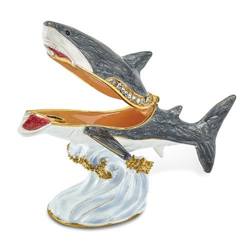 Bejeweled Great White Shark Keepsake Box