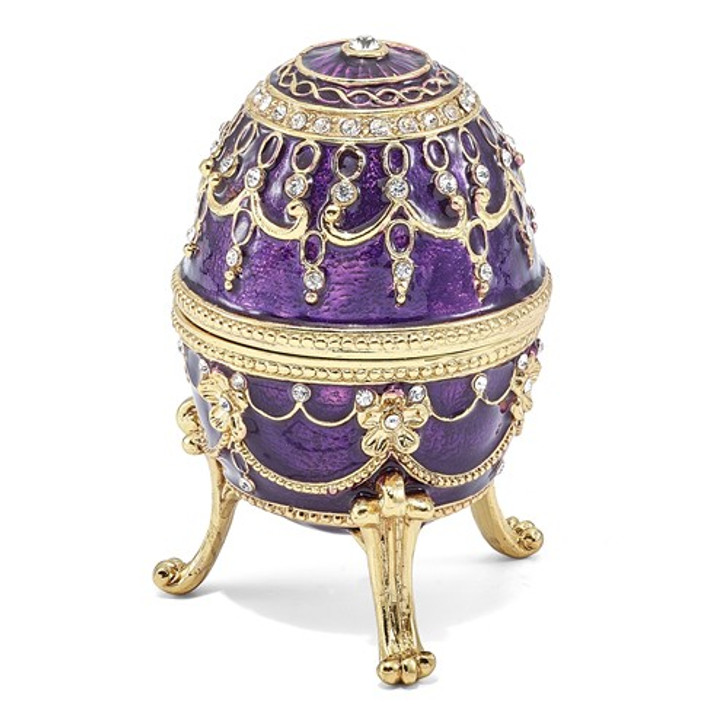 Bejeweled Imperial Purple Musical Egg Keepsake Box