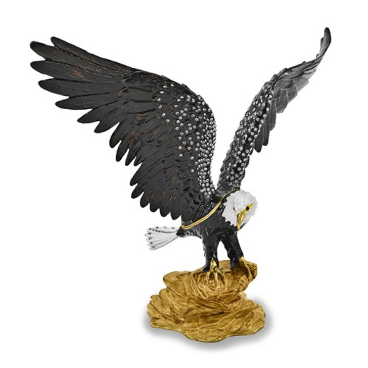 Bejeweled Large Bald Eagle Keepsake Box