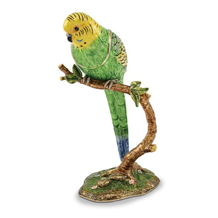 Bejeweled Large Parrot On Branch Books Keepsake Box
