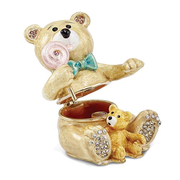 Bejeweled Lolly Bears Two Teddy Bears Keepsake Box