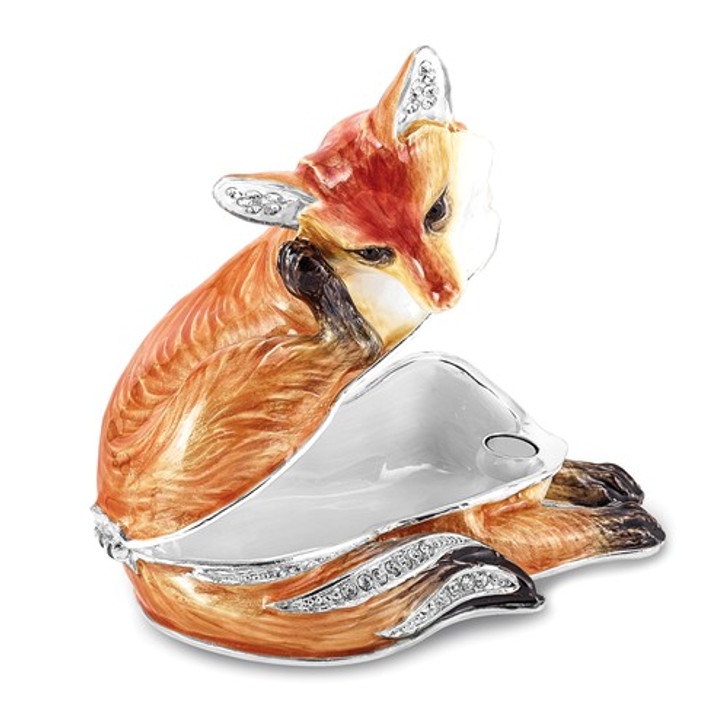 Bejeweled Red Fox Keepsake Box