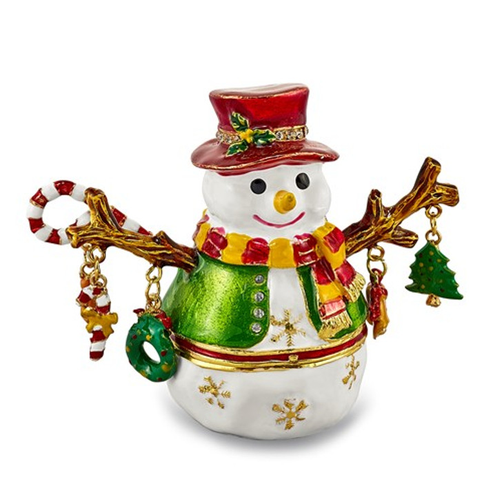 Bejeweled Snowman Tree Keepsake Box