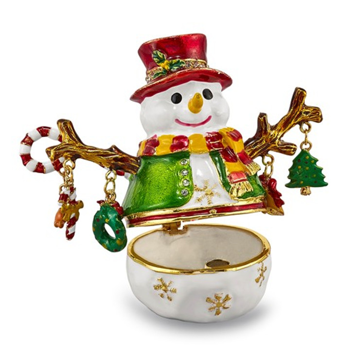 Bejeweled Snowman Tree Keepsake Box