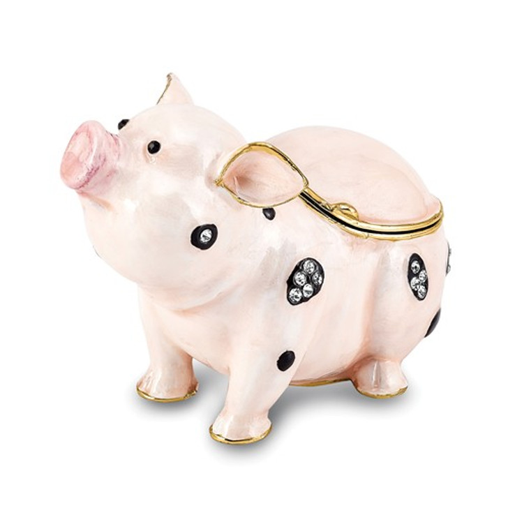 Bejeweled Spotted Pig Keepsake Box