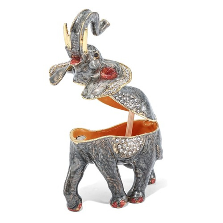Bejeweled Trumpeting Elephant Keepsake Box