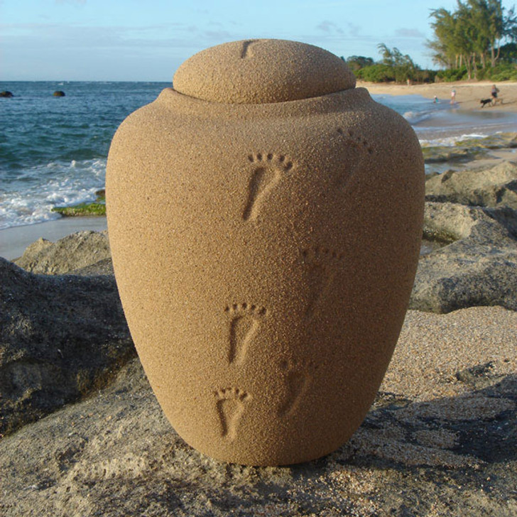 Sand Biodegradable Ocean Footprints in the Sand Cremation Urn