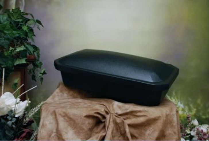 32 Inch Black with Gold Deluxe Child Infant Casket