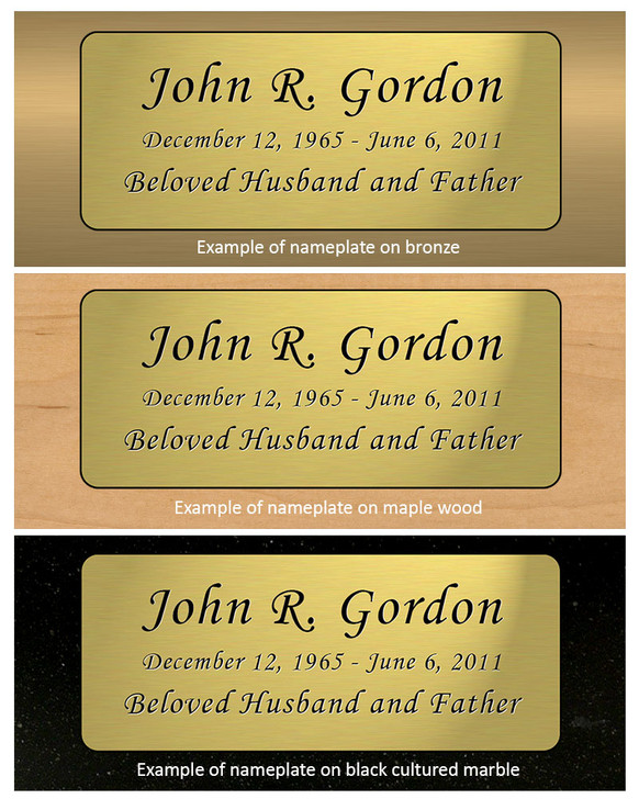 Football Nameplate - Engraved Black and Tan - 3-1/2 x 2