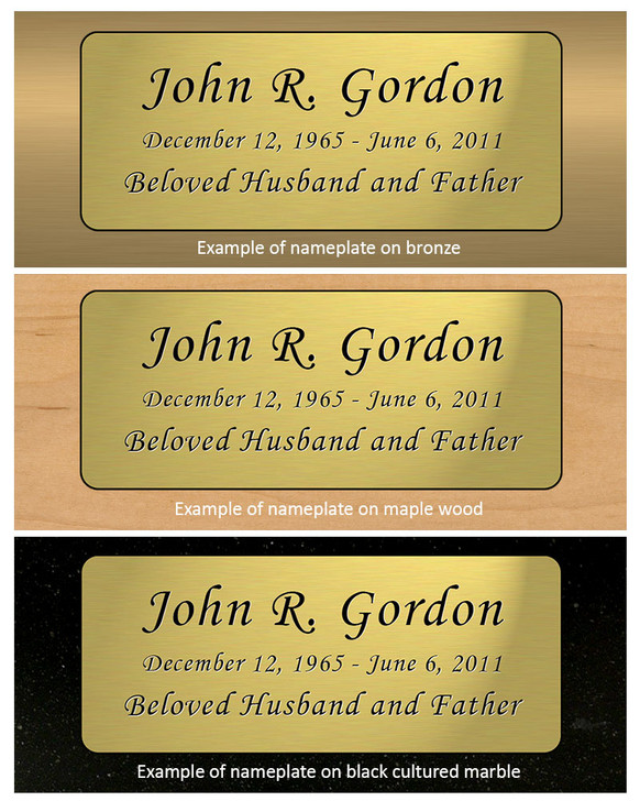 Heart Nameplate - Engraved Black and Tan - 3-1/2 x 3