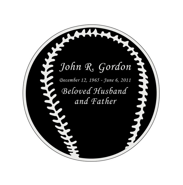 Baseball Nameplate - Engraved Black and Silver - 2-3/4  x  2-3/4