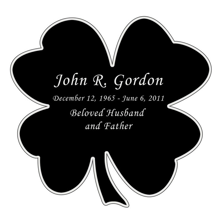 Shamrock Nameplate - Engraved Black and Silver - 3-1/2  x  3-1/2